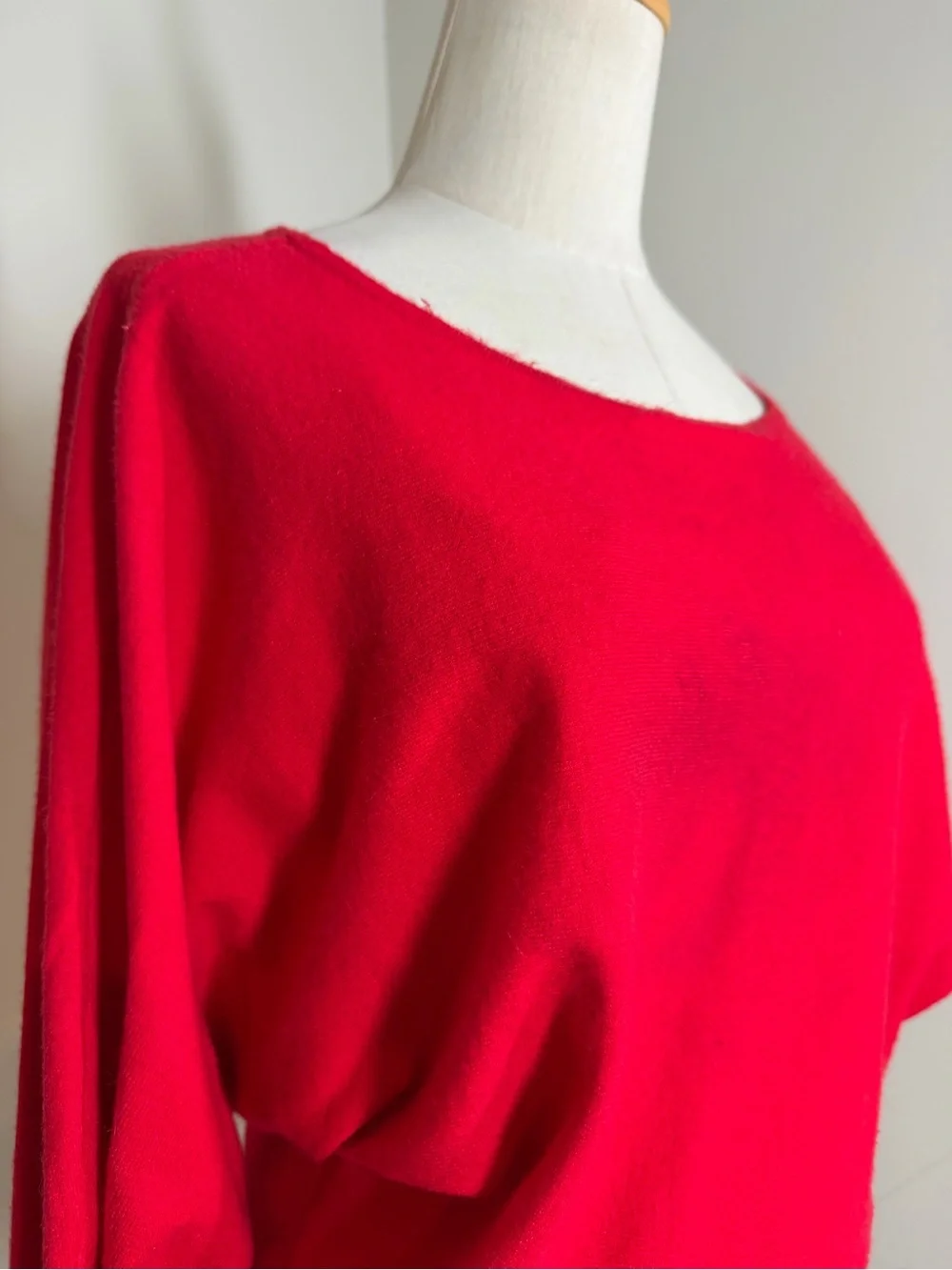 Anthropologie Women’s Red Dolman Sleeve -SZ XS- Pullover Knit Sweater